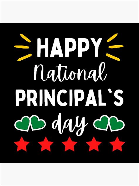 "Happy National Principal's Day The Best Teacher Green Hearts Design" Poster for Sale by ...