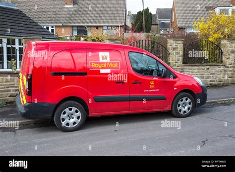 English Royal Mail Post Office van in Post Office Red livery Stock ...