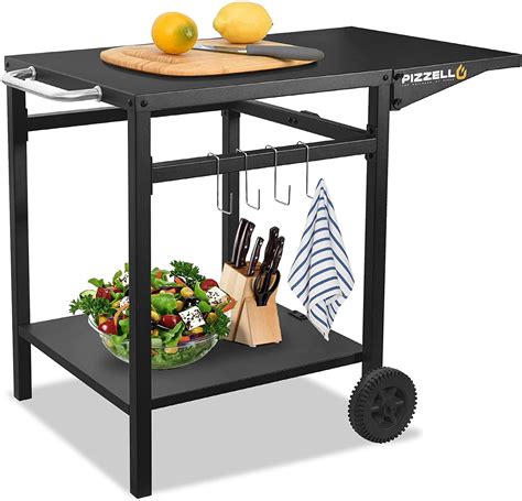 Buy PIZZELLO Outdoor Grill Dining Cart Movable Pizza Oven Trolley BBQ ...