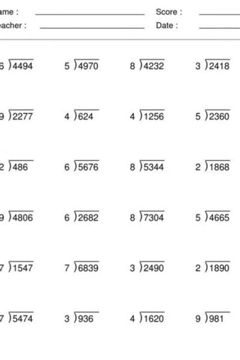 Long Division Worksheets | Division worksheets, Long division ...