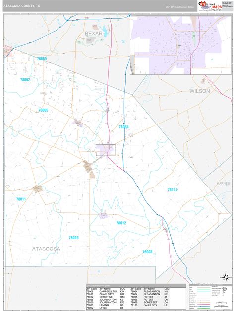 Atascosa County, TX Wall Map Premium Style by MarketMAPS - MapSales