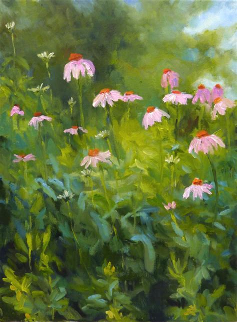 Landscape Oil Painting on Canvas Wildflowers Emerge