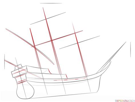 How to draw a pirate ship step by step. Drawing tutorials for kids and ...