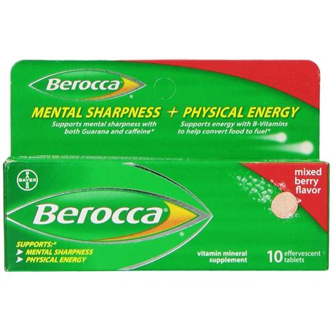 Berocca, Vitamin Mineral Supplement, Mixed Berry Flavor, 10 ...