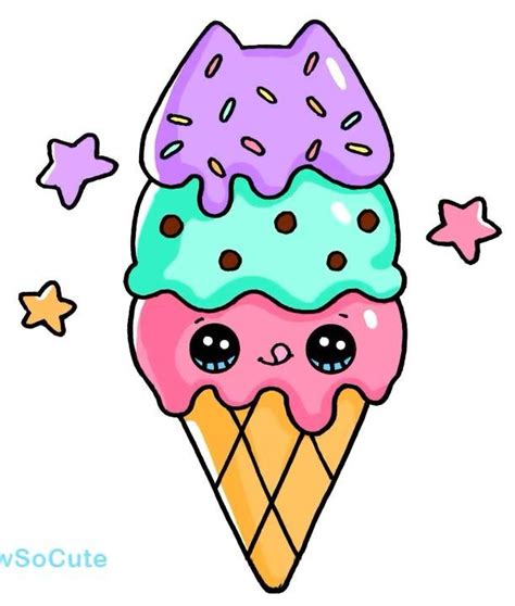 Ice Cream Cone Pusheen | Doodles kawaii, Sorvete kawaii, Bonitos desenhos fáceis