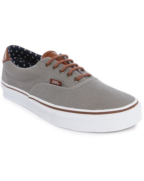 Vans Era Grey Canvas-leather Sneakers in Gray for Men | Lyst