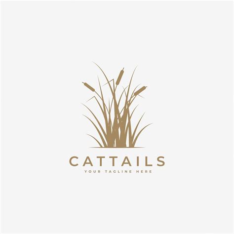 Premium Vector | Cattail grass logo vector illustration design cattail logo template cattail ...