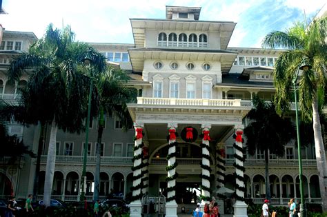 Christmas at the historic Moana Surfrider Hotel in Waikiki.....so ...