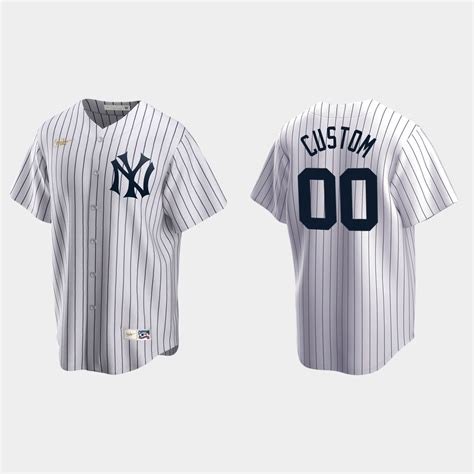 Custom New York Yankees Cooperstown Collection Home Jersey White ...