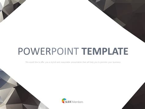 Free Presentation Templates - Tilted White Square With Black Background With Triangles