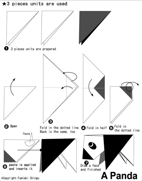 Origami A Panda instructions - Easy Origami instructions For Kids