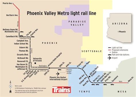 Phoenix Valley Metro Light Rail Route Map