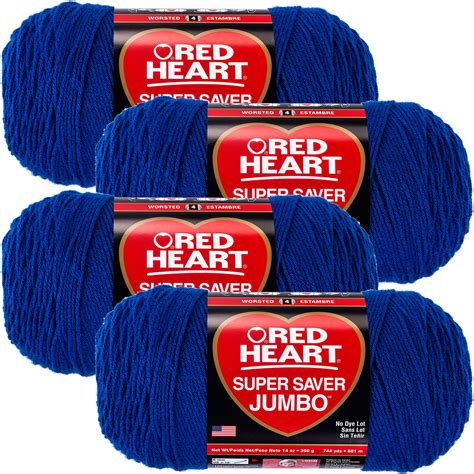 Red Heart Super Saver Yarn-Royal, Multipack Of 4 - Walmart.com