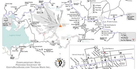 La Fortuna Map - Map of Arenal Volcano, Costa Rica