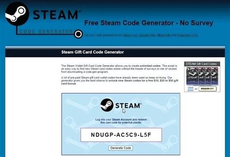 Free Steam Gift Card Code Generator