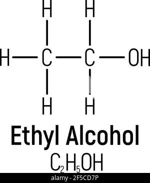 Alcohol (ethanol, ethyl alcohol) molecule, chemical structure. Skeletal formula Stock Vector ...