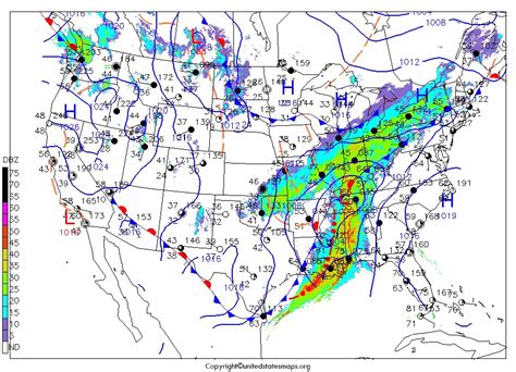 US Surface Weather Map | Surface Weather Map of US