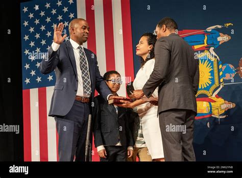 Antonio Delgado was sworn as Lieutenant Governor by Ritchie Torres during Inauguration ceremony ...