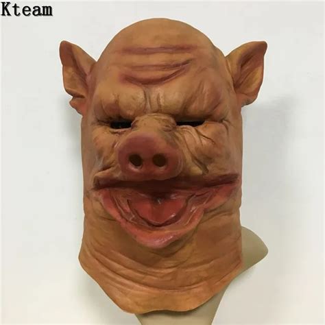 Newest Horror Pig Head Mask Halloween Party Cosplay Scary Pig Mask ...