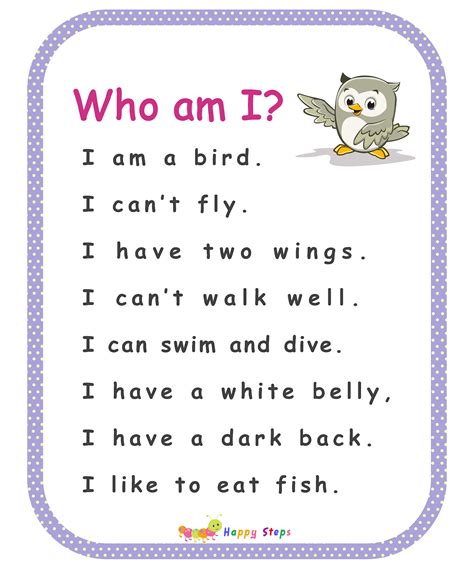 Guessing Game for Kids - Who am I? - I am a penguin