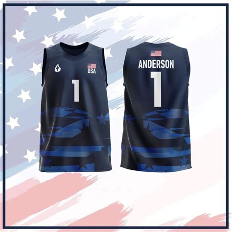 USA Volleyball Jersey Customizable Name and Number Men's Volleyball ...