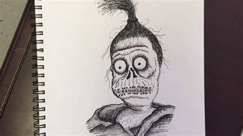 Shrunken Head drawing from Beetlejuice - Time lapse | Drawings ...