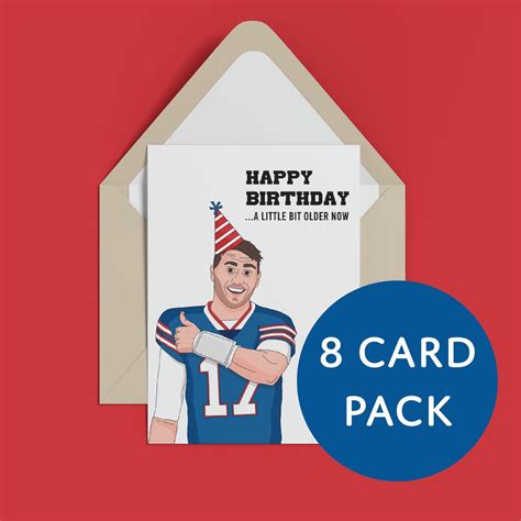 Josh Allen 8 Card Pack, Josh Allen Birthday Card, Buffalo Football Cards, Josh Allen Card ...