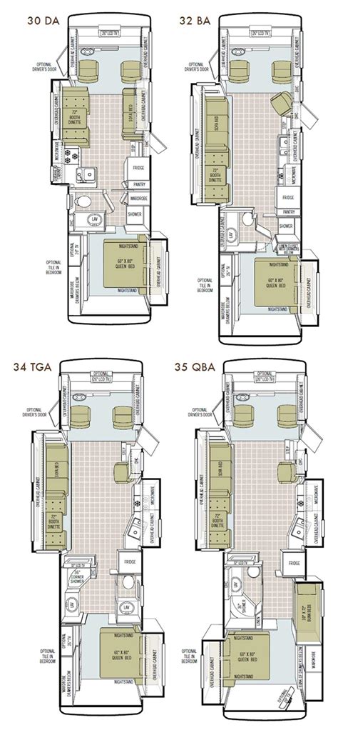 Tiffin Allegro class A motorhome floorplans - large picture