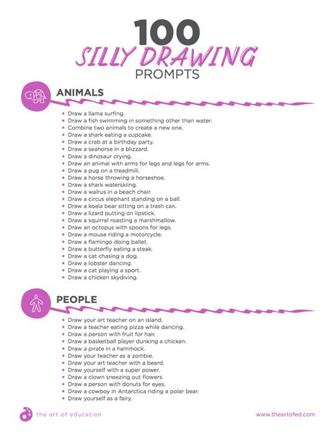 100 sketchbook prompts your students will love – Artofit