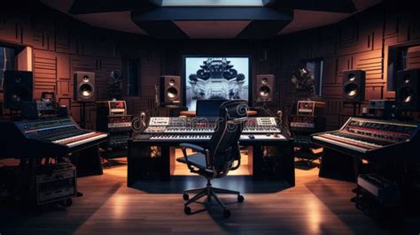 Interior of Recording Studio Control Room Stock Illustration ...