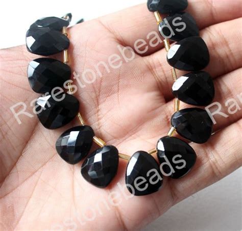 10 Pieces Natural Black Onyx Gemstone, Top Drilled Gemstone, Fancy ...