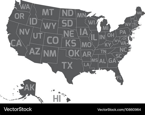 United States Map With Abbreviations