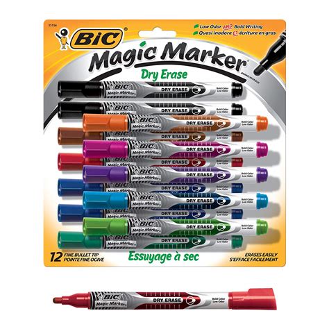 BIC Magic Marker Dry Erase Marker, Fine Bullet Tip, Assorted Colors, 12-Count On Sale Just $6.21 ...