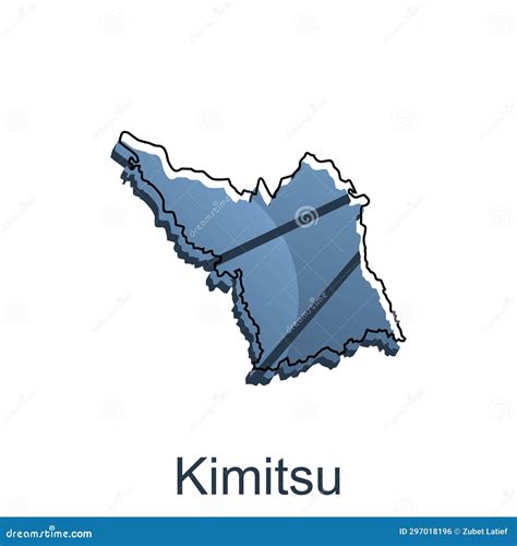 Map City of Kimitsu Design, High Detailed Vector Map - Japan Vector Design Template Stock Vector ...