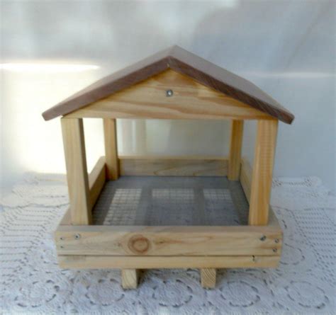 Handcrafted Bird Feeder * Wooden Tray Bird Feeders