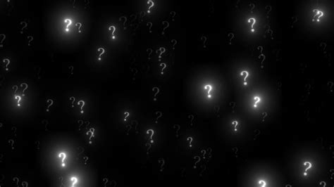 Question Mark Flying On Black Background. Animation Of Glowing Question ...