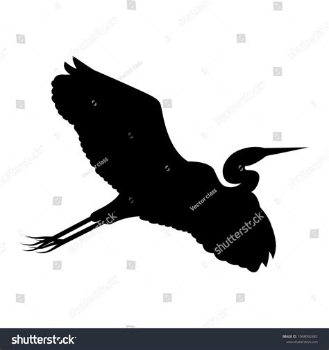 Vector Image Silhouette Flying Heron Stock Vector (Royalty Free) 1048092382 | Shutterstock