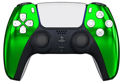 TCP Chrome Green PS5 Controller with White Buttons and Back Shell - The ...