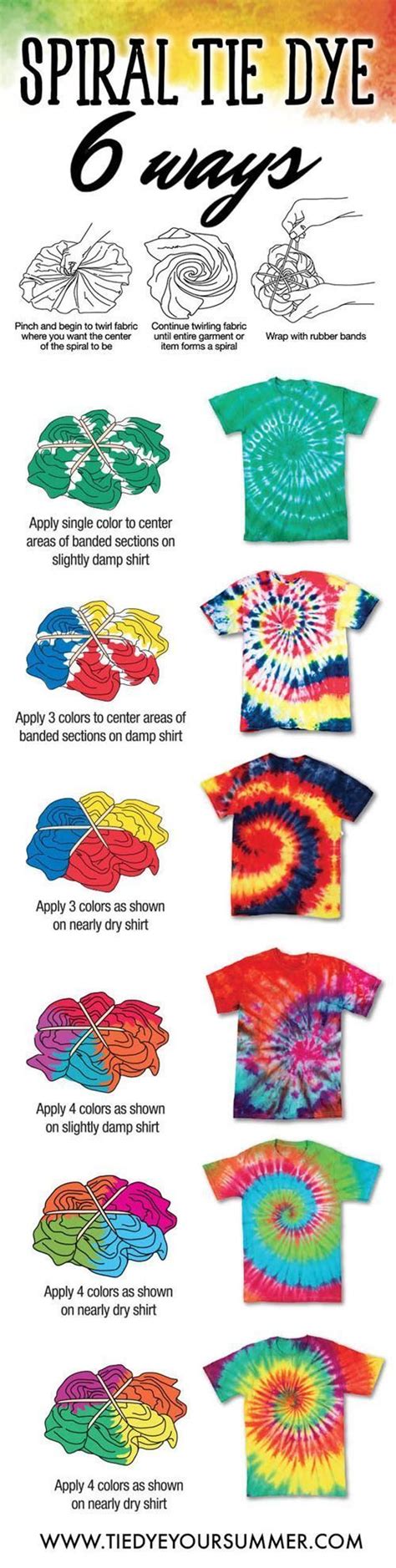 Tie Dye your summer with one of these cool spiral tie dye shirt ideas. The way you dye you ...