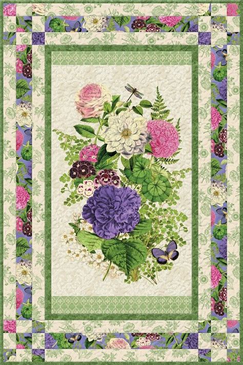 Flower Show Quilt Kit + Backing | Quilts, Panel quilt patterns, Fabric ...