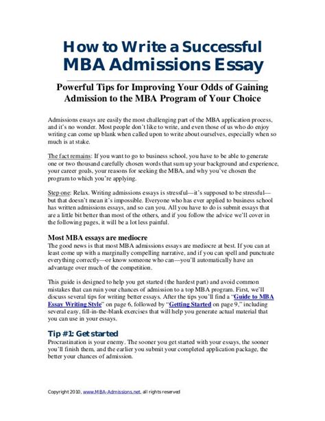 Mba essay writingguide