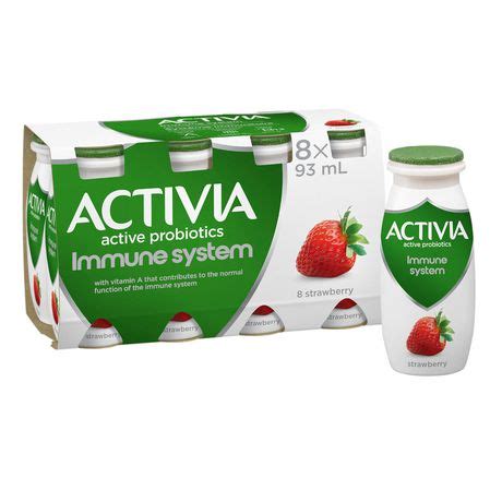 Activia Immune System, Drinkable Probiotic Yogurt, Strawberry, 8 Pack ...