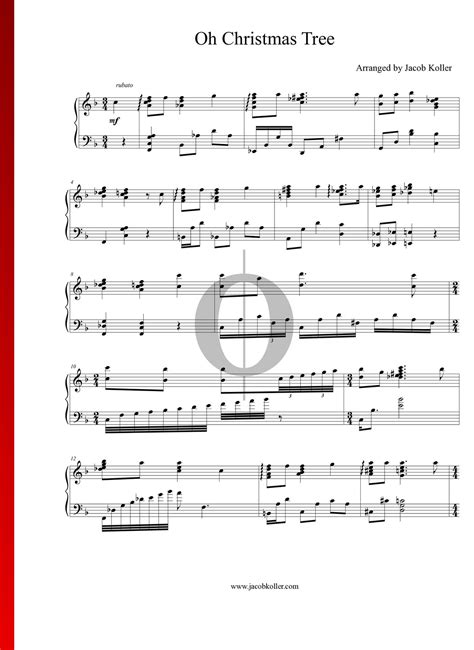 Oh Christmas Tree (Jacob Koller) Piano Sheet Music - OKTAV