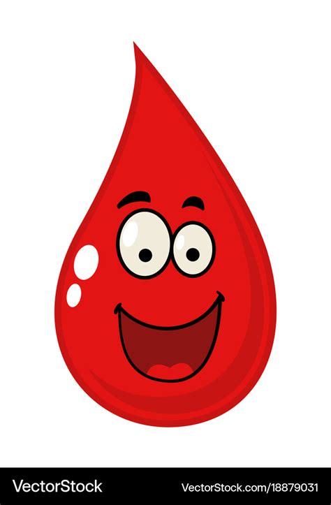 Cartoon of a blood drop Royalty Free Vector Image