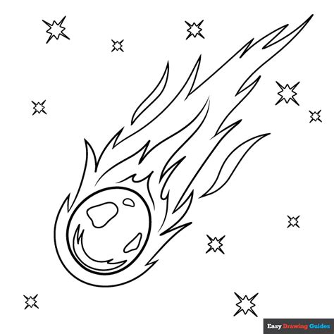 Comet Coloring Page | Easy Drawing Guides