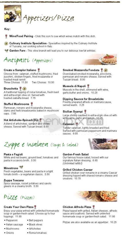 Online Menu of Olive Garden Italian Restaurant, Yuba City, CA