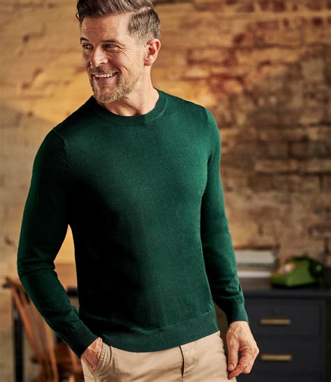 Racing Green | Mens Luxurious Merino Crew Neck Jumper | WoolOvers AU