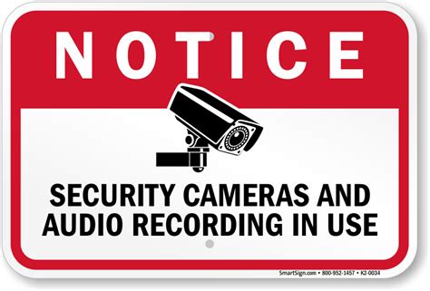 Notice Security Cameras and Audio Recording in Use Sign, SKU: K2-0034