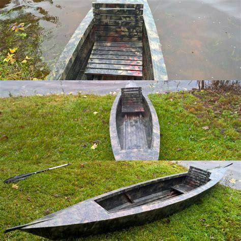 Camouflage Pirogue boat. Has a unique design different than all the ...