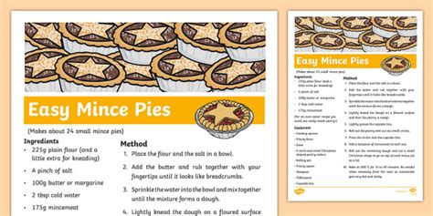 Easy Mince Pie Recipe (Teacher-Made) - Twinkl